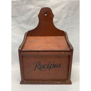 Vtg Wood Recipes Box